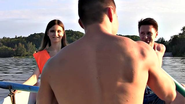 Cute broad enjoys MMF threesome in the boat