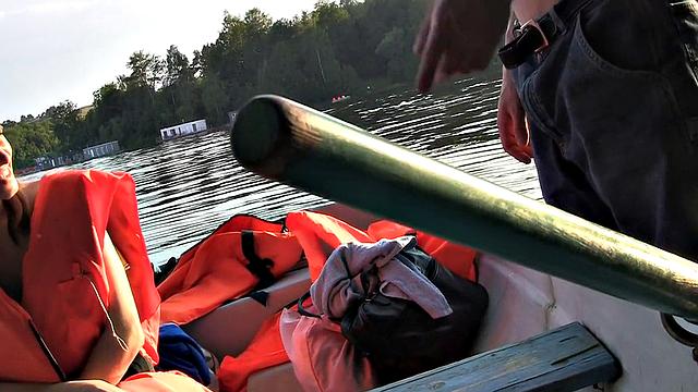 Cute broad enjoys MMF threesome in the boat