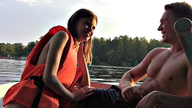 Cute broad enjoys MMF threesome in the boat