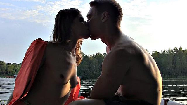 Cute broad enjoys MMF threesome in the boat