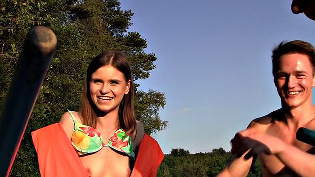 Cute broad enjoys MMF threesome in the boat