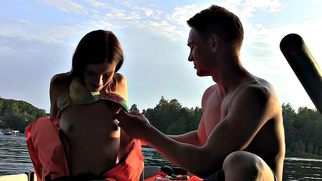 Cute broad enjoys MMF threesome in the boat