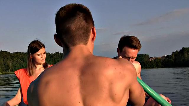 Cute broad enjoys MMF threesome in the boat