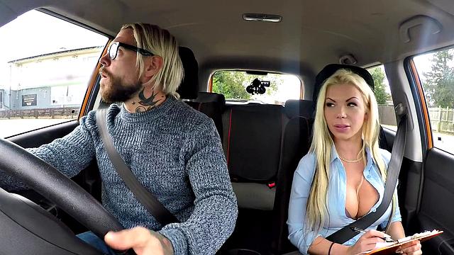 Blonde bombshell with huge tits craves a sticky load in her mouth on test