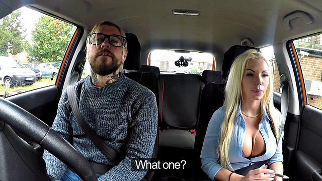 Blonde bombshell with huge tits craves a sticky load in her mouth on test