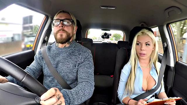 Blonde bombshell with huge tits craves a sticky load in her mouth on test