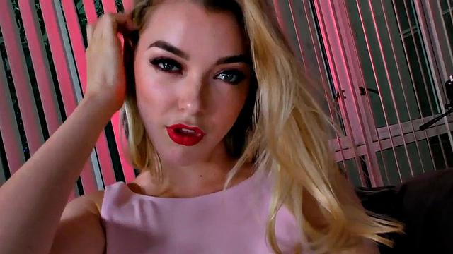 Busty teasing bae wanks oiled cock while dirty talking