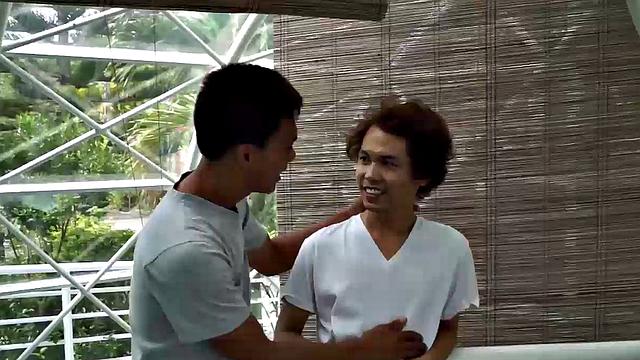 Asian gay fuck buddies Argie and Chi get together for an afternoon of barebacking. Argie carries the cute Asian twink downstairs and proceeds to fuck Chi.