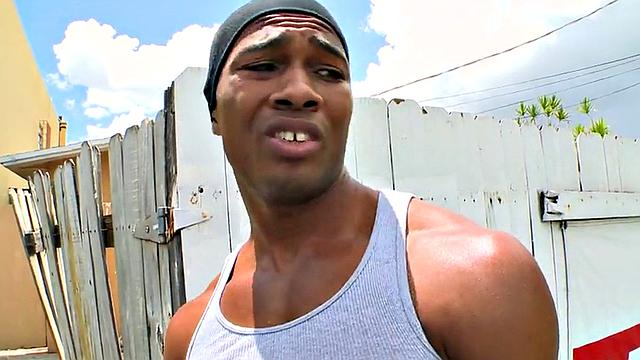 A tattooed ebony babe get her tight asshole drilled by a white dude's hard cock in the great outdoors