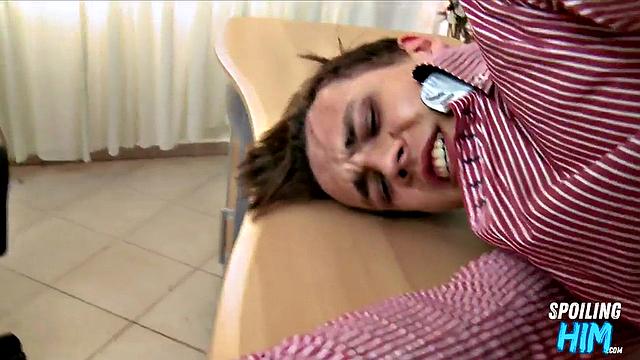 Amateur stud doggystyled at casting