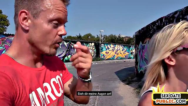 21yo blonde babe pounded outdoors