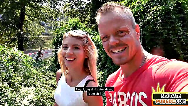 21yo blonde babe pounded outdoors