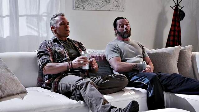 Throating babysitter pussylicked and doggystyled in threesome