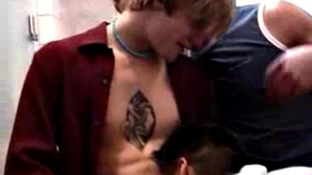 3 Guys Fuck In The Bathroom