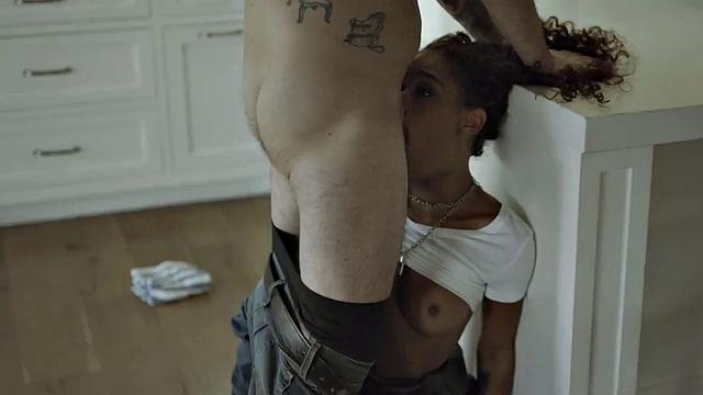 Ebony Stepdaughter banged by stepdad after throat