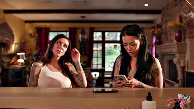 Big Tit Tattooed Lesbian Babes Karma Rx and Katrina Jade Become Roommates and Fuck to Seal the Deal