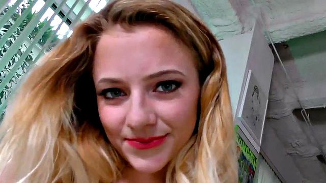 Small boobs HJ teen jerks POV oiled cock and talks dirty