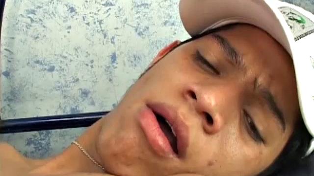 Little Claudio shows off his big fat uncut cock and shoves anal beads up his Latin twink ass, before stroking out a big load of cum onto his smooth belly.