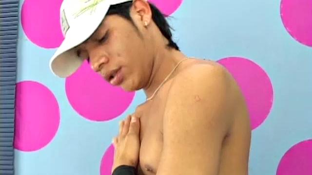 Little Claudio shows off his big fat uncut cock and shoves anal beads up his Latin twink ass, before stroking out a big load of cum onto his smooth belly.