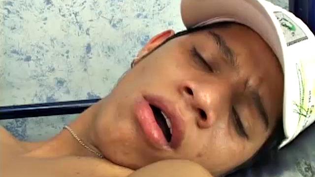 Little Claudio shows off his big fat uncut cock and shoves anal beads up his Latin twink ass, before stroking out a big load of cum onto his smooth belly.