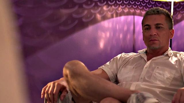 Lucky guy gets a bald pussy ride from a tattooed Asian hostel guest