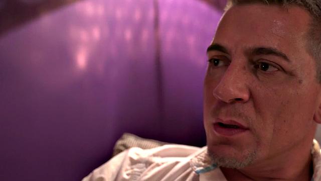 Lucky guy gets a bald pussy ride from a tattooed Asian hostel guest