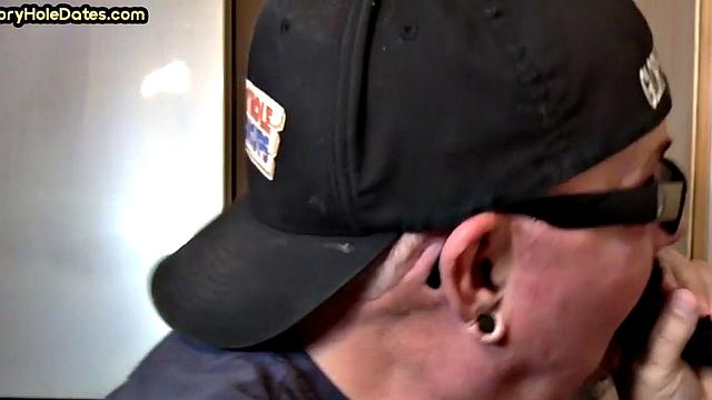 IR gloryhole amateur assfucked after sucking cock