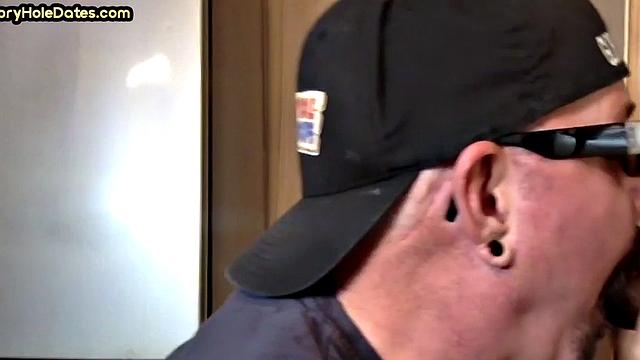 IR gloryhole amateur assfucked after sucking cock