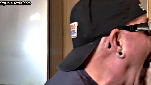 IR gloryhole amateur assfucked after sucking cock