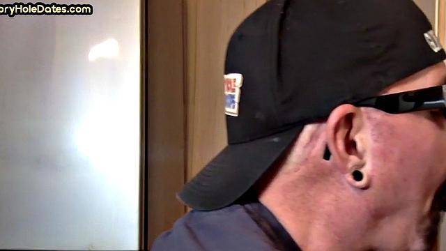 IR gloryhole amateur assfucked after sucking cock