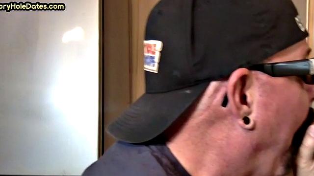 IR gloryhole amateur assfucked after sucking cock