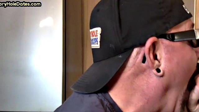 IR gloryhole amateur assfucked after sucking cock