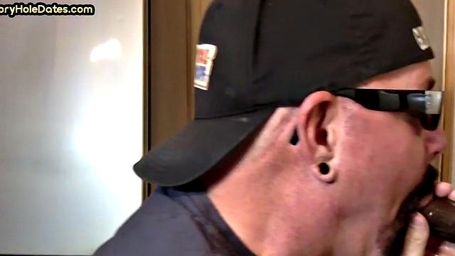 IR gloryhole amateur assfucked after sucking cock