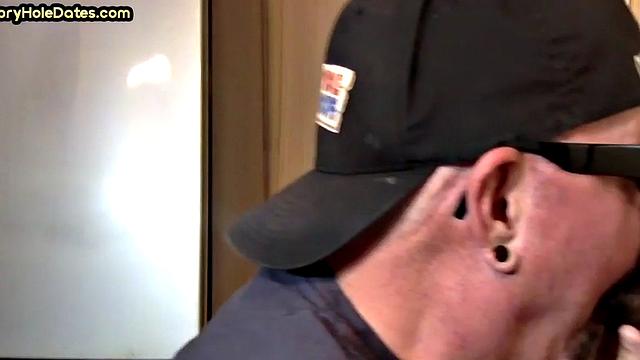 IR gloryhole amateur assfucked after sucking cock