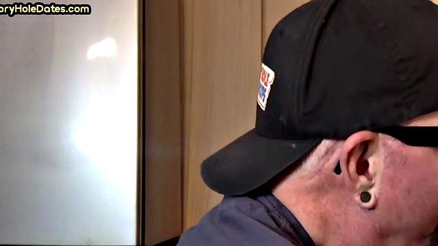 IR gloryhole amateur assfucked after sucking cock