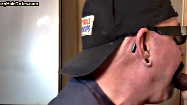 IR gloryhole amateur assfucked after sucking cock