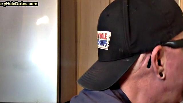 IR gloryhole amateur assfucked after sucking cock