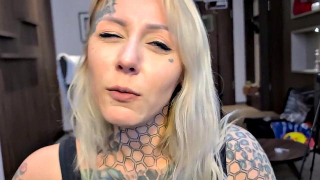 Nayomi Sharp Giving a Blowjob Before Tattooing