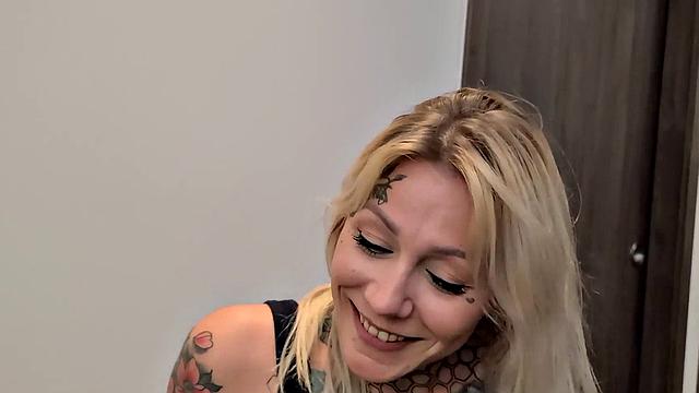 Nayomi Sharp Giving a Blowjob Before Tattooing