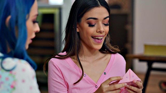 Experience a wild threesome with vibrators, pussy licking, and kissing in this indoor sex-toy show