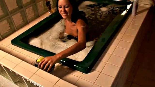BrookeSkye rubbing on jacuzzi