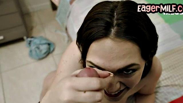 Eager MILF pounded by BF after deepthroat in 3some