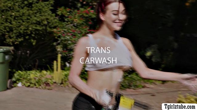 Slut carwashers give this customer an extra anal