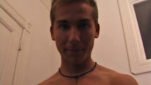 Brock Labelli strokes his cock and cums