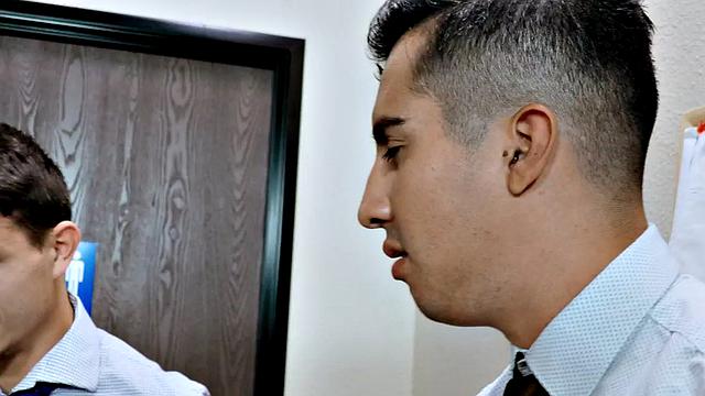 Inked office colleague barebacked till anal cumshot