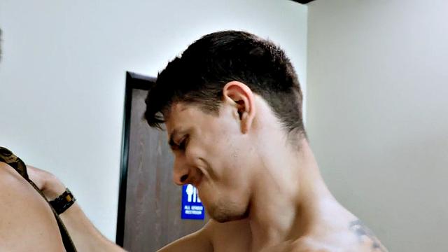 Inked office colleague barebacked till anal cumshot