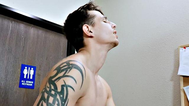 Inked office colleague barebacked till anal cumshot