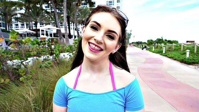 Beauty With Big Bush Has Outdoor Sex