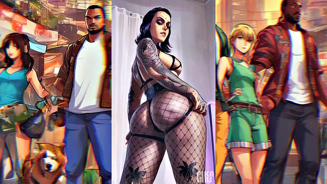 Ai generated big ass hotties from Los Santos - GTA5 10th anniversary