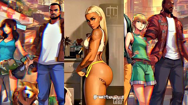 Ai generated big ass hotties from Los Santos - GTA5 10th anniversary